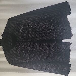 Navy and white peplum jacket